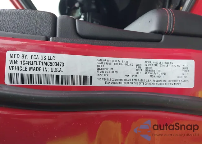 1C4RJFLT1MC503473: 43640969