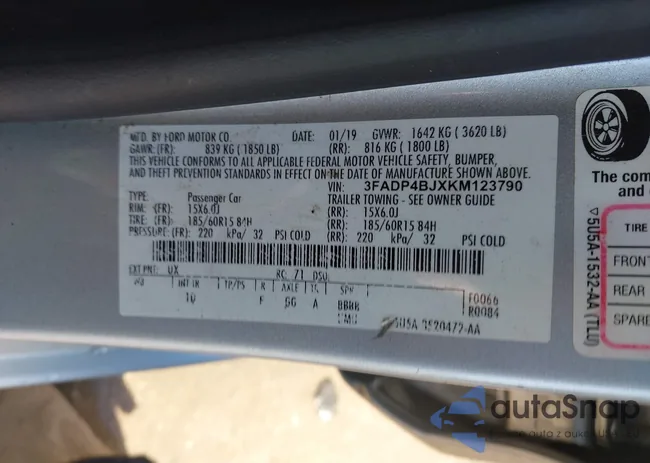 3FADP4BJXKM123790: 43641107