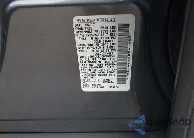 JN8CS1MW3HM416015: 43642462