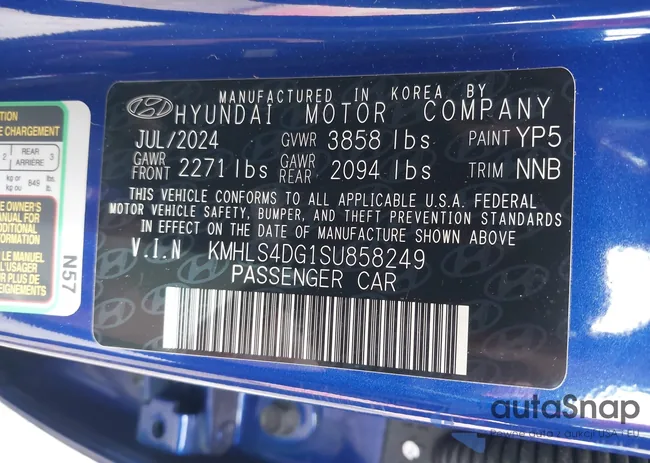 KMHLS4DG1SU858249: 43642489