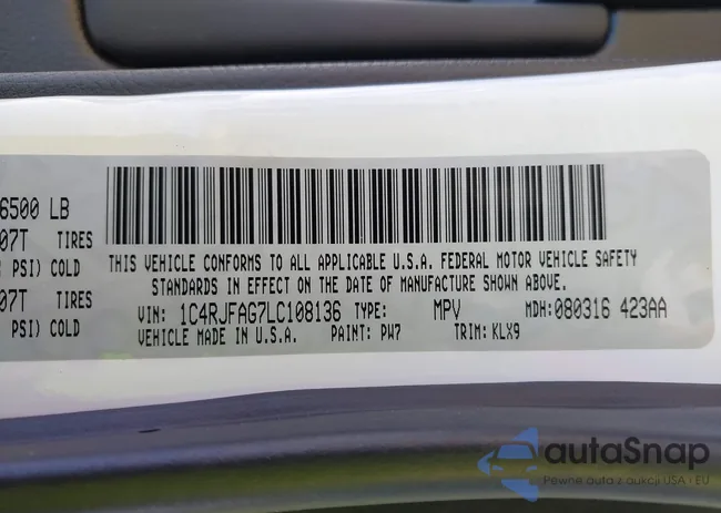 1C4RJFAG7LC108136: 43642643