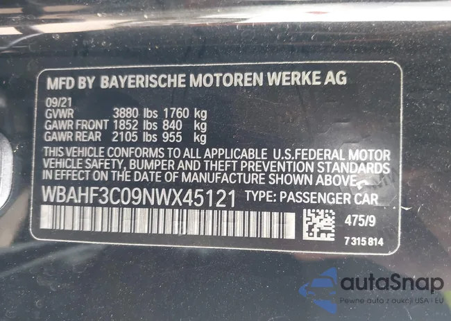 WBAHF3C09NWX45121: 43642673