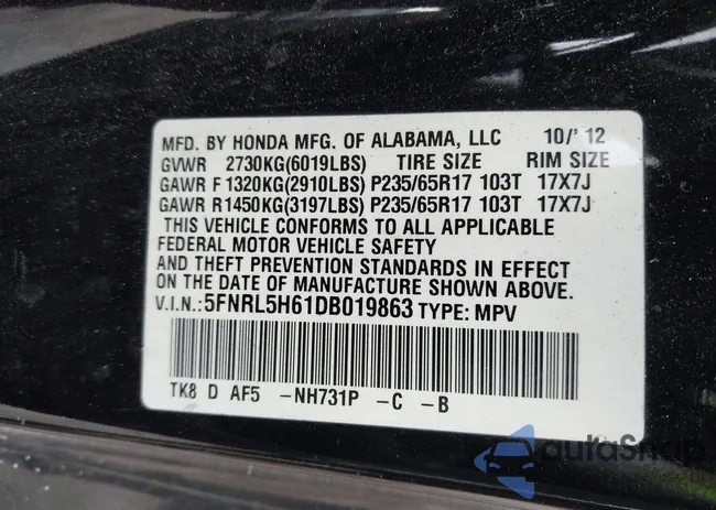 5FNRL5H61DB019863: 43642777