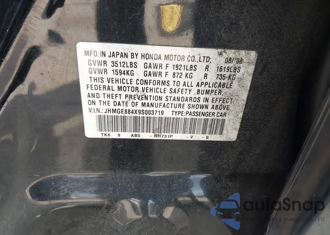 JHMGE884X9S003719: 43642761