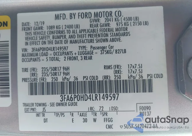 3FA6P0HD4LR149597: 43641908