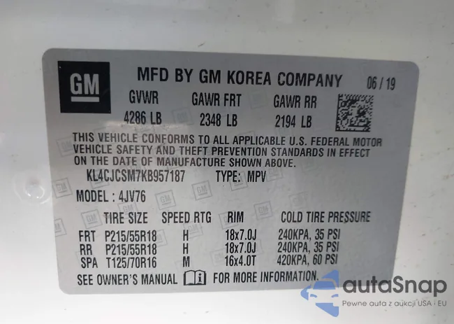 KL4CJCSM7KB957187: 43642006