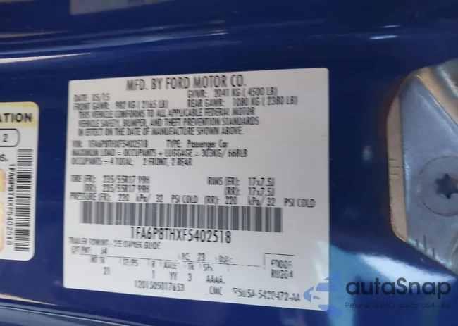 1FA6P8THXF5402518: 43643203