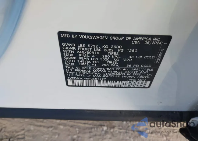 1V2DR2CA5RC597227: 43643214