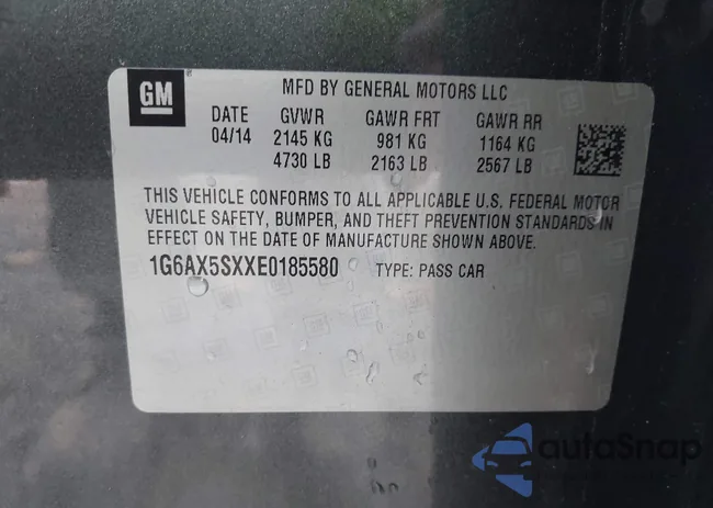 1G6AX5SXXE0185580: 43643344