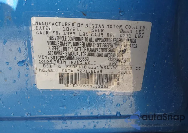 3N1CP5BV9ML550839: 43643397