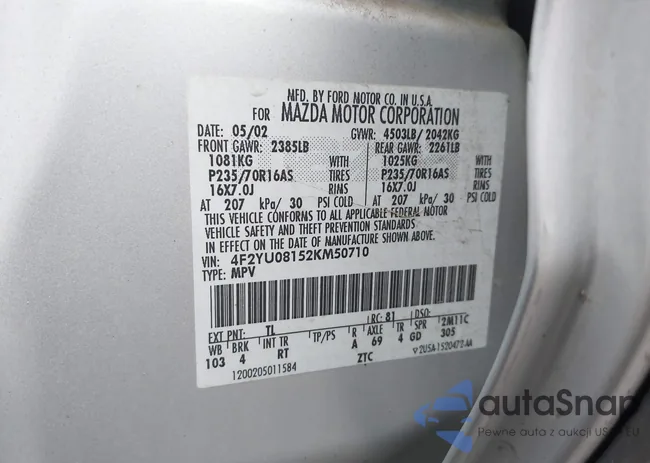4F2YU08152KM50710: 43643505