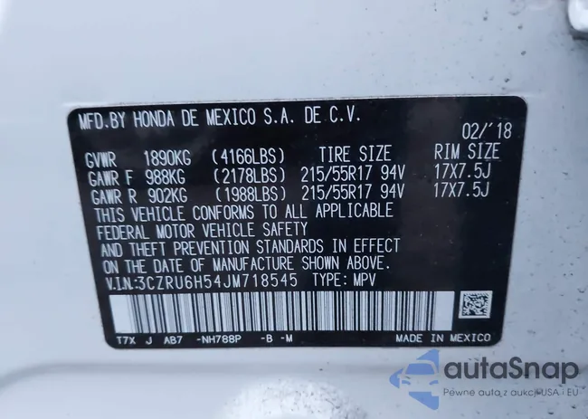 3CZRU6H54JM718545: 43643664