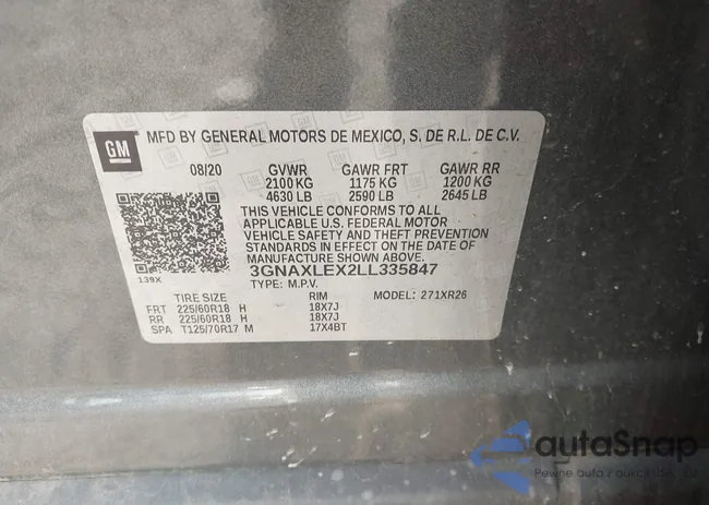 3GNAXLEX2LL335847: 43643690