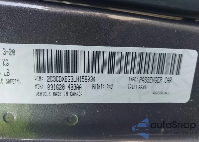 2C3CDXBG3LH158034: 43643773