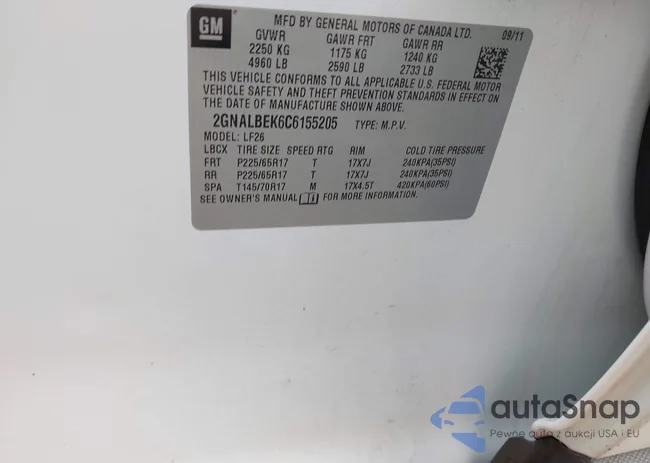 2GNALBEK6C6155205: 43643788