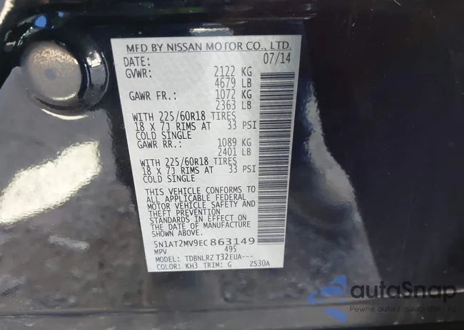 5N1AT2MV9EC863149: 43642863