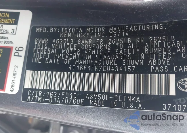 4T1BF1FK7EU434157: 43642882