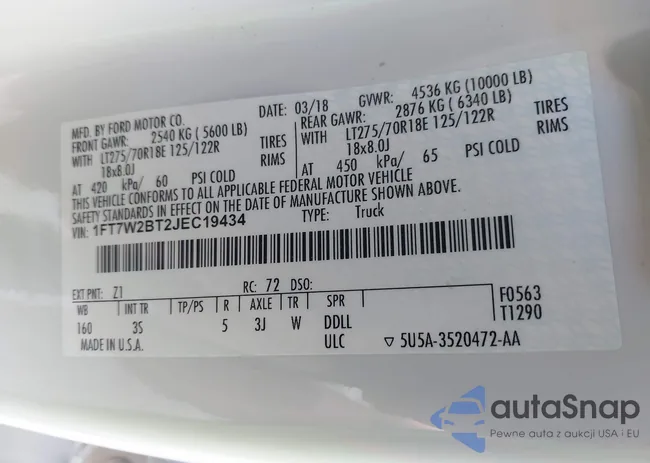 1FT7W2BT2JEC19434: 43642968