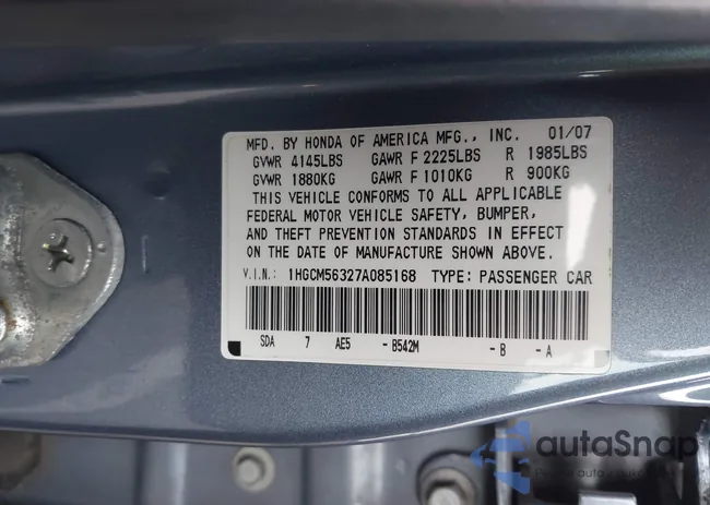 1HGCM56327A085168: 43642993