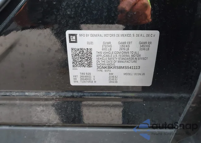 3GNKBKRS8MS541113: 43643024