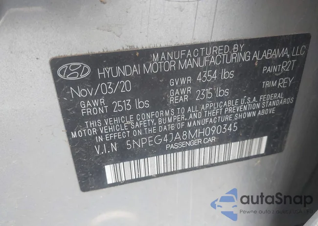 5NPEG4JA8MH090345: 43643045