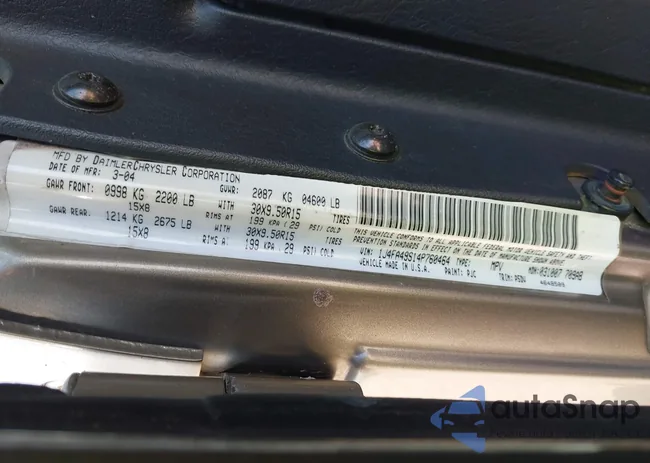 1J4FA49S14P760464: 43643089