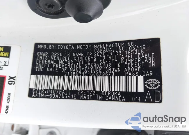 2T1BURHE1GC679679: 43643127