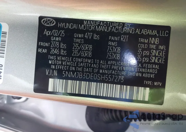 5NMJB3DE0SH557273: 43644236