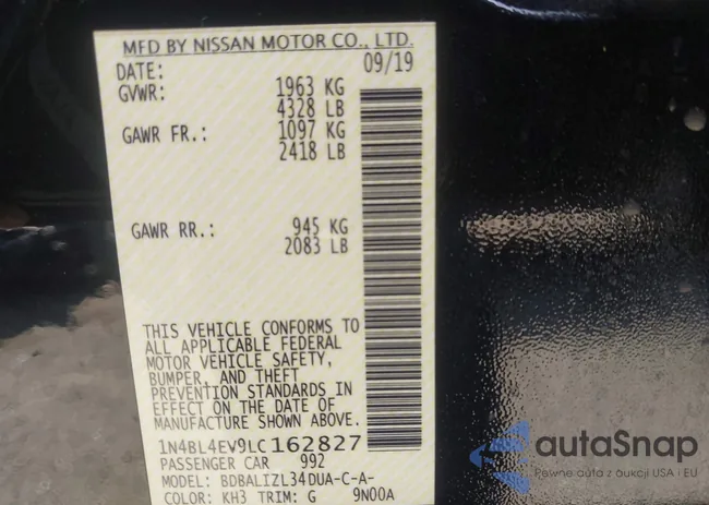 1N4BL4EV9LC162827: 43644448