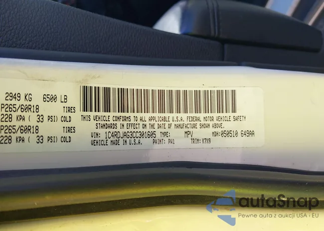 1C4RDJAG3CC301605: 43644484