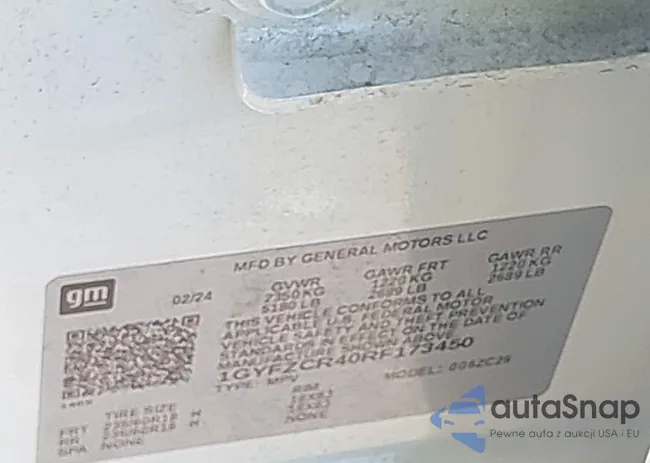 1GYFZCR40RF173450: 43644694