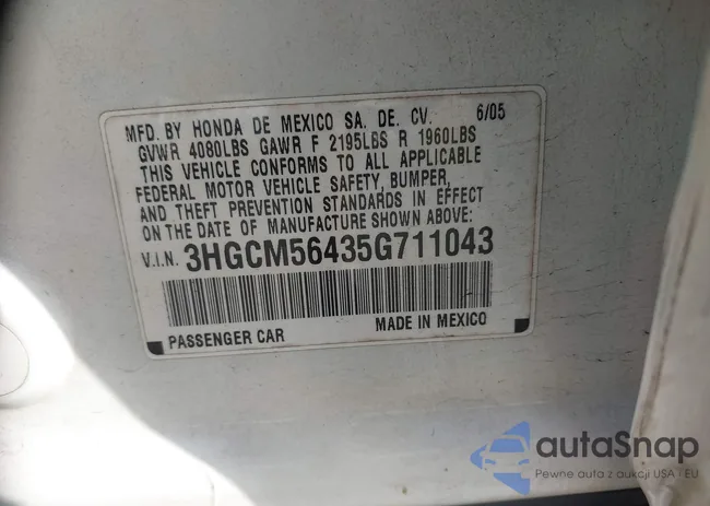 3HGCM56435G711043: 43644707