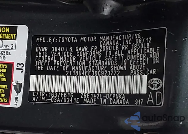 2T1BU4EE3DC923772: 43644792