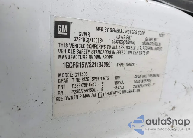 1GCFG15W221134059: 43644105