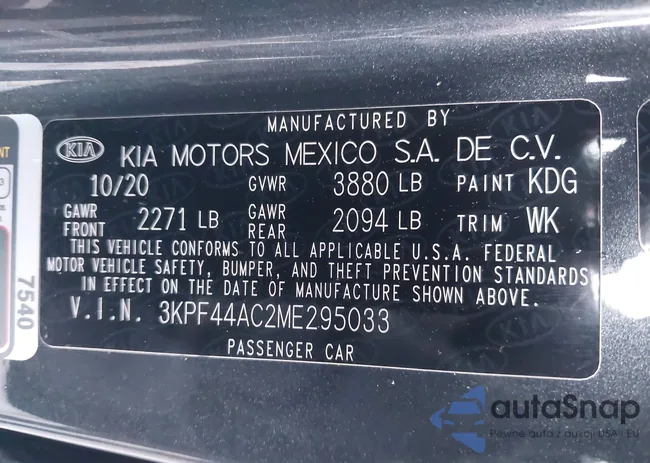 3KPF44AC2ME295033: 43644195