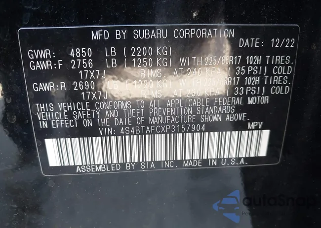 4S4BTAFCXP3157904: 43645239