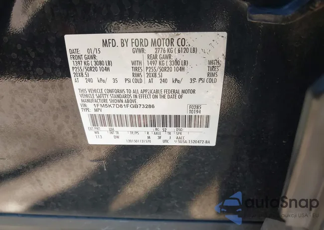 1FM5K7D81FGB73286: 43645250