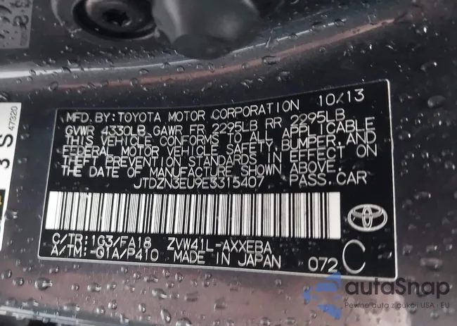 JTDZN3EU9E3315407: 43645468