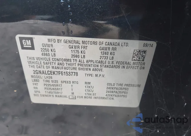 2GNALCEK7F6153778: 43645493