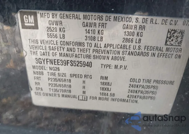 3GYFNEE39FS525940: 43645588