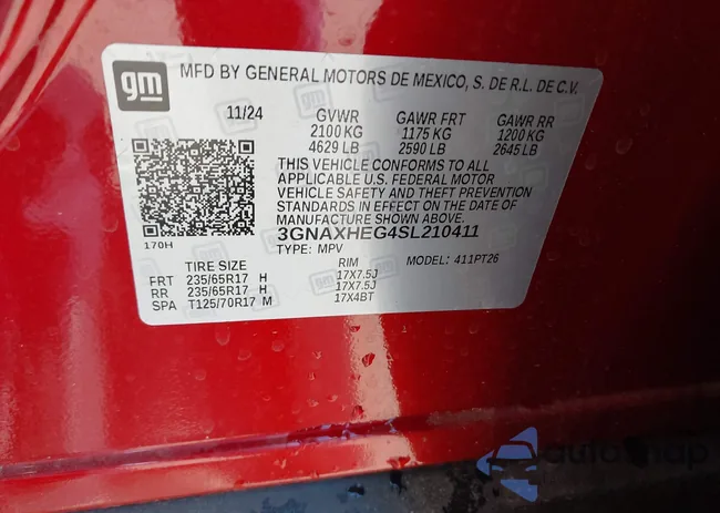 3GNAXHEG4SL210411: 43645753