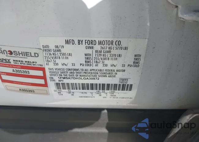 1FMSK7DH3LGA30872: 43645780