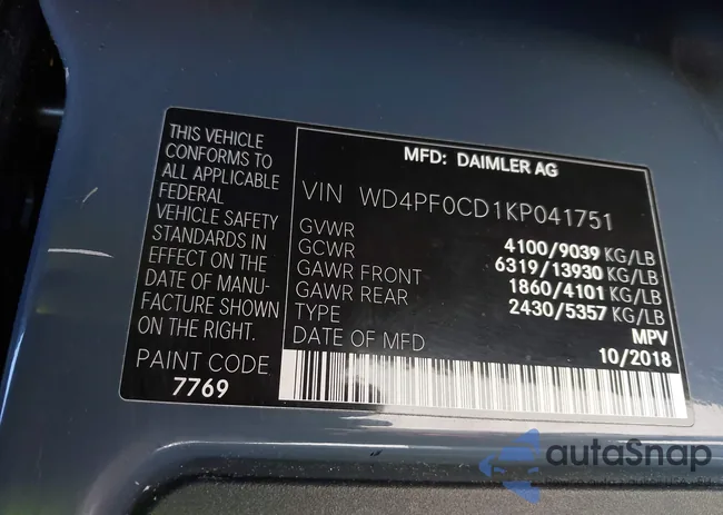 WD4PF0CD1KP041751: 43644896