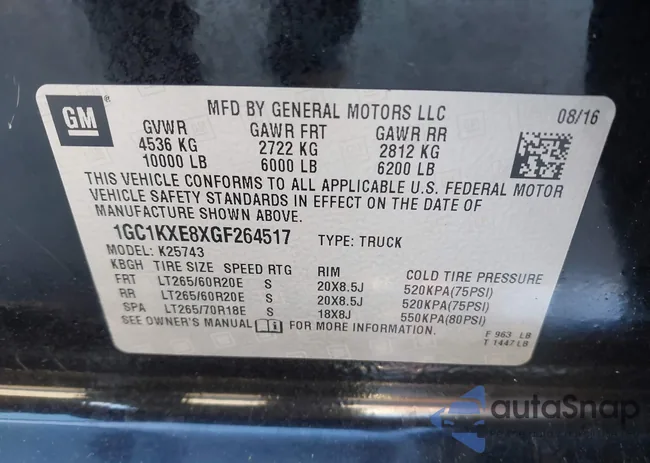 1GC1KXE8XGF264517: 43644984