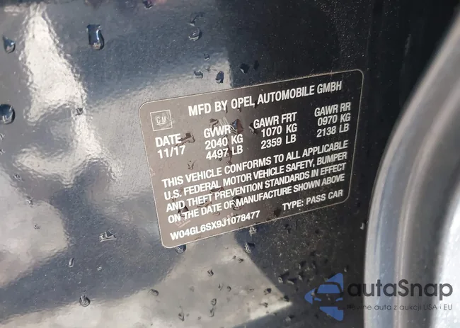 W04GL6SX9J1078477: 43645077