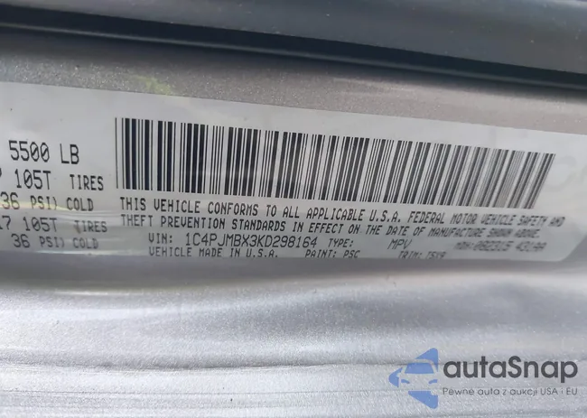 1C4PJMBX3KD298164: 43646407