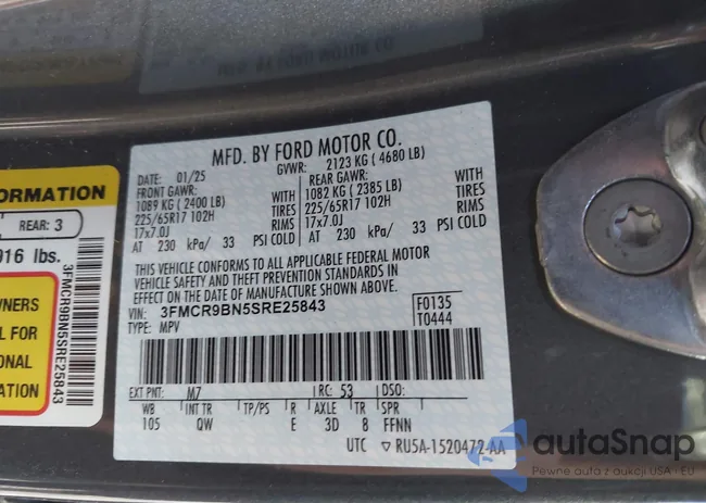 3FMCR9BN5SRE25843: 43645847