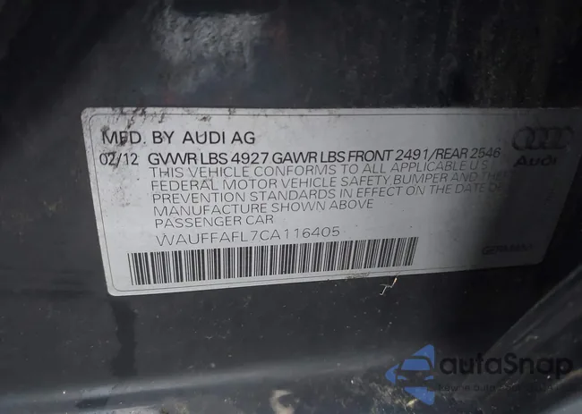 WAUFFAFL7CA116405: 43645988