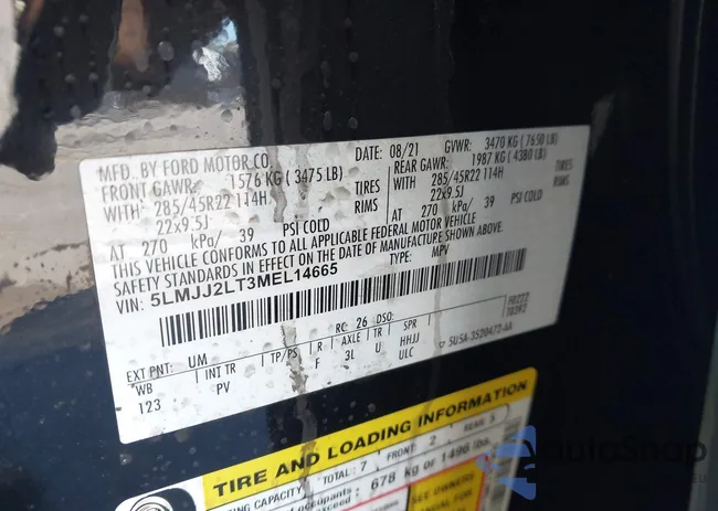 5LMJJ2LT3MEL14665: 43645989