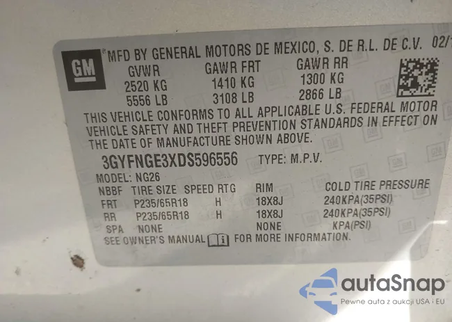 3GYFNGE3XDS596556: 43647292